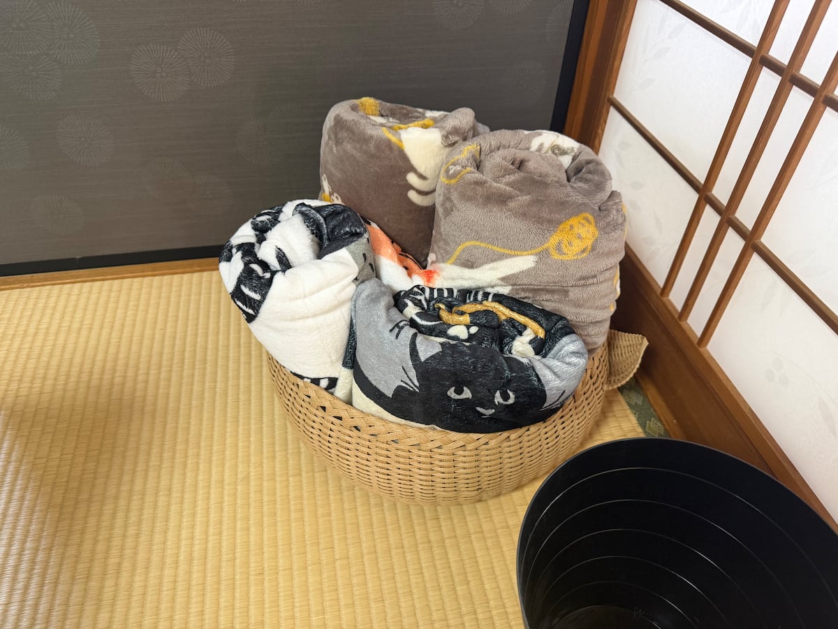 猫柄ブランケット